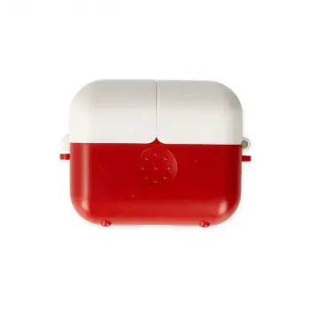 Airpods 3 (3.nesil) Basmalı Kılıf - Kırmızı-Beyaz