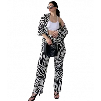 Alt Üst Takım Kimono- Zebra  Desenli
