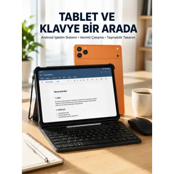 Android Tablet Klavye Kılıflı Dokunmatik Ekran Günlük ve Profesyonel Kullanım