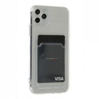 Apple iPhone 11 Pro Max Kılıf Kart Şeffaf Silikon - Şeffaf