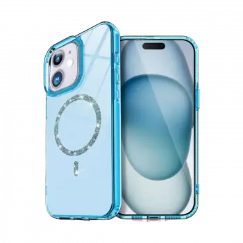 Apple iPhone 12 Live Diamond Magsafe Kapak - Mavi