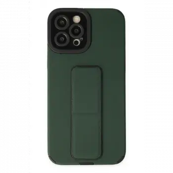 Apple iPhone 12 Pro Max Kılıf Mega Standlı Silikon - Yeşil