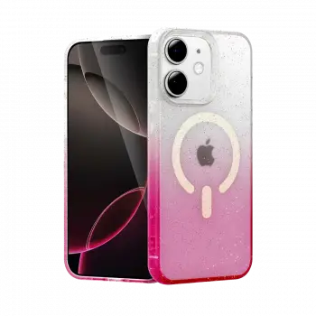 Apple iPhone 12 Pummel Shiny Magsafe Kapak - Pembe