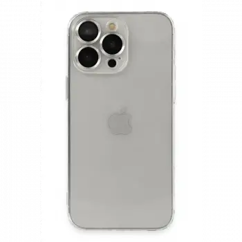 Apple iPhone 13 Pro Max Kılıf Luko Lens Silikon - Gümüş