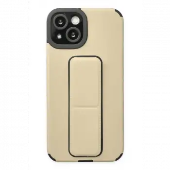 Apple iPhone 14 Plus Kılıf Mega Standlı Silikon - Gold