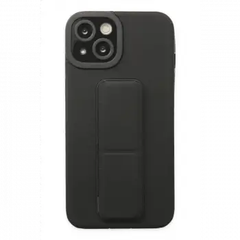 Apple iPhone 14 Plus Kılıf Mega Standlı Silikon - Siyah