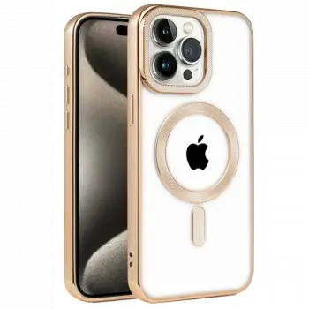 Apple iPhone 14 Pro Kılıf Kronos Magsafe Kapak - Gold