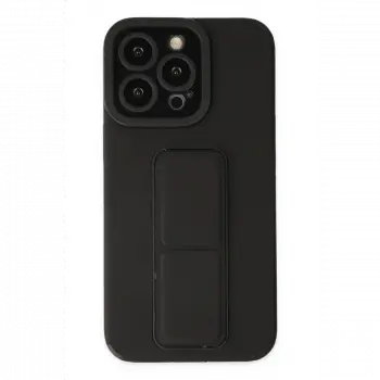 Apple iPhone 14 Pro Kılıf Mega Standlı Silikon - Siyah