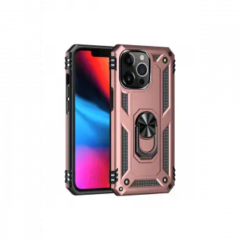 Apple iPhone 14 Pro Kılıf Sofya Yüzüklü Silikon Kapak - Rose
