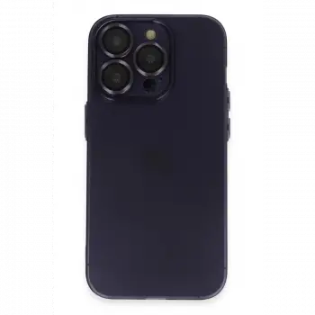 Apple iPhone 14 Pro Max Kılıf Luko Lens Silikon - Derin Mor