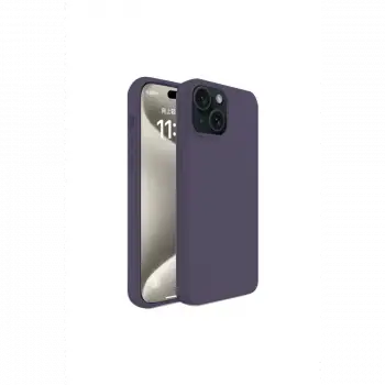 Apple iPhone 15 Kılıf First Silikon - Mürdüm