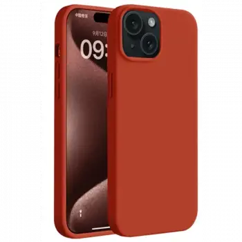 Apple iPhone 15 Plus Kılıf First Silikon - Kırmızı