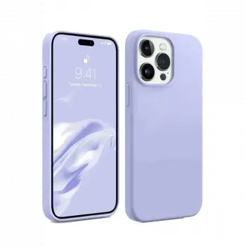 Apple iPhone 15 Pro Max Kılıf First Silikon - Lila