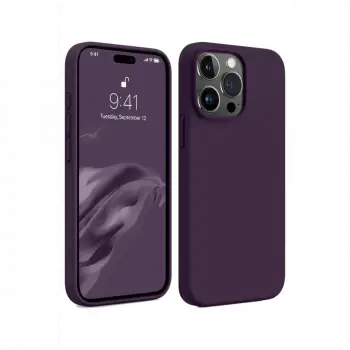 Apple iPhone 15 Pro Max Kılıf First Silikon - Mürdüm