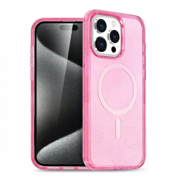 Apple iPhone 15 Pro Max Kılıf Star Magsafe Kapak - Pembe