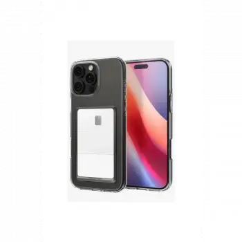 Apple iPhone 16 Pro Kılıf Kart Şeffaf Silikon - Şeffaf