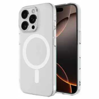 Apple iPhone 16 Pro Kılıf Magneticsafe Şeffaf Silikon - Şeffaf