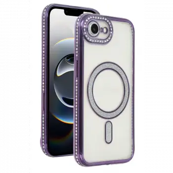 Apple iPhone 16E Joke Simli Magneticsafe Kılıf - Derin Mor