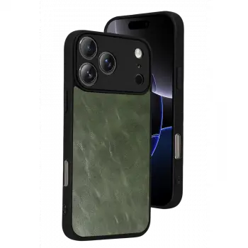 Apple iPhone 17 Pro Max Aras Deri Kapak - Yeşil