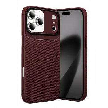 Apple iPhone 17 Pro Max Auto Focus Karbon Kapak - Bordo