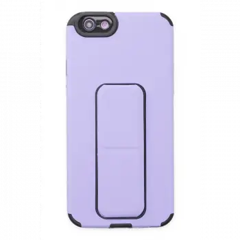 Apple iPhone 6 Kılıf Mega Standlı Silikon - Lila