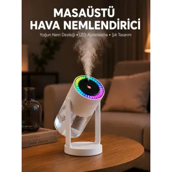 Araç ve Ev İçin Hava Nemlendirici Projektörlü Sessiz Buhar Yeni Nesil