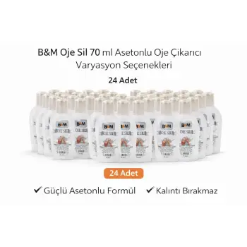 B&M Oje Sil 70 ml Asetonlu Oje Çıkarıcı Güçlü Formül 24 ADET