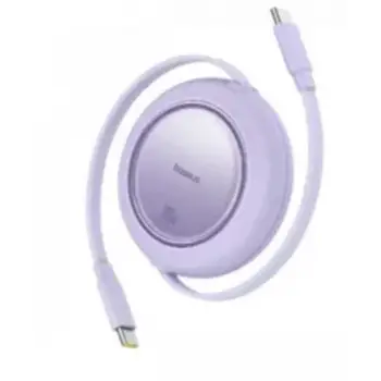 Baseus P10364500213-00 Free2 Pull Mini Kablolu USB-C 100W 2M Mor Şarj Kablosu