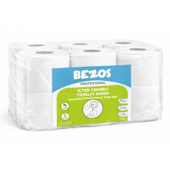 Bezos Profesyonel İçten Çekmeli Tuvalet Kağıdı 12 Rulo | Mini Cimri | 2 Katlı %100 Selüloz