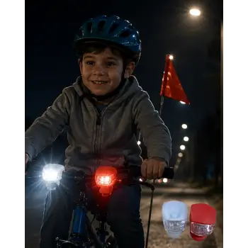 Bisiklet Ön Arka Işık Seti Silikon Çakar LED Güvenlik Lambası