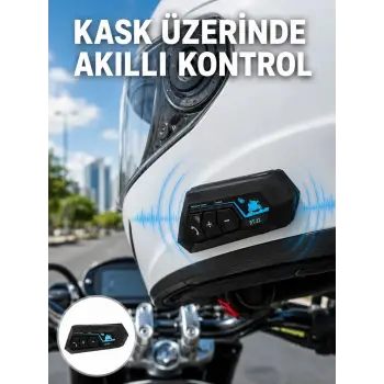 Bluetooth Kask Kulaklığı Intercom 5.0 Bluetooth Android ve İOS Uyumlu Yeni Nesil