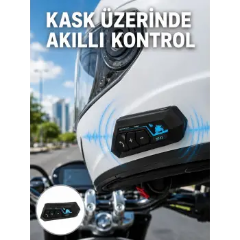 Bluetooth Kask Kulaklığı Intercom 5.0 Bluetooth Android ve İOS Uyumlu Yeni Nesil