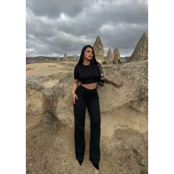 Bol paça pantolonlu alt üst takım