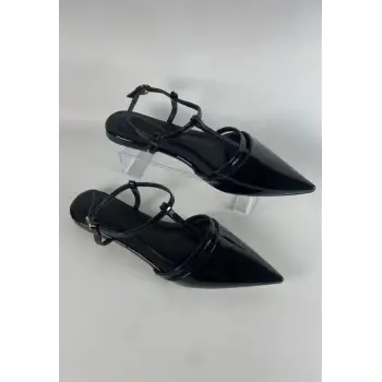 Canca Siyah Rugan Babet Ayakkabı