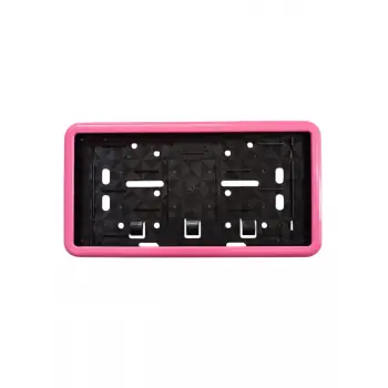 Çerçeveli Dikdörtgen Plakalık Plaka Altlığı Pembe 32x17 cm