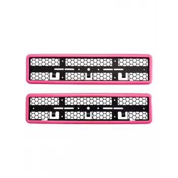 Çerçeveli Plakalık Plaka Altlığı Pembe 2'li