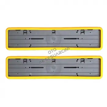 Çerçeveli Plakalık Plaka Altlığı Sarı 2'li