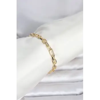 CM 14K Gold Renk Kalın Zincir Model Kadın Bileklik