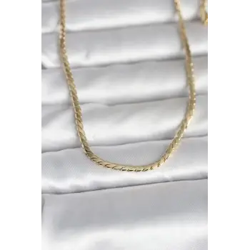 CM 14K Gold Renk Yassı Model 60 cm Kadın Kolye