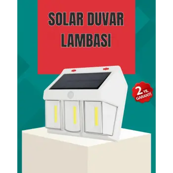 Dış Mekan Solar Duvar Lambası – 120° Hareket Algılama, 3 Işık Modu