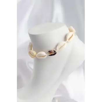 Doğal Kauri Kabuğu Asansörlü Model Halhal