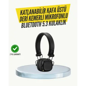 Ergonomik Konforlu Kablosuz Kulak Üstü Bluetooth Kulaklık