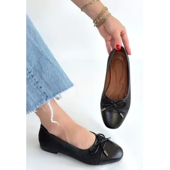 Etya Siyah Cilt Babet Ayakkabı