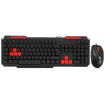 Everest KM-6825 Siyah Usb Kırmızı Tuşlu Türkçe Multimedia Klavye + Mouse Set