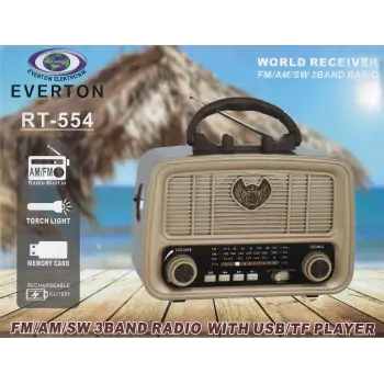 Everton Rt-554 Bluetooth Fm-Usb-Tf-Aux Şarjlı Nostaljik Radyo