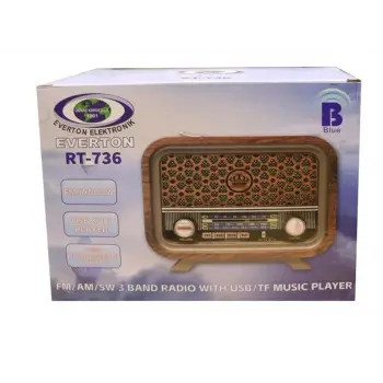 Everton RT-736 Bluetooth-USB-SD-FM Şarjlı Nostaljik Radyo