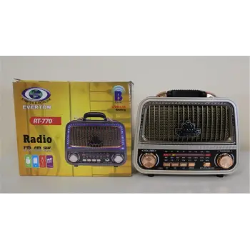Everton Rt-770 Şarjlı Led Işıklı Nostaljik Radyo(Bluetooth Fm-Usb-Tf-Aux)