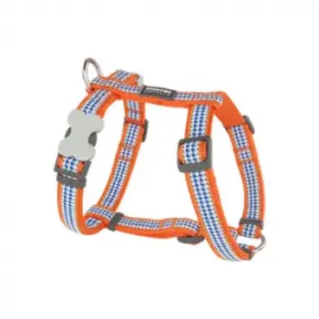 Fang It Desenli Turuncu Köpek Göğüs Tasması Small 15 Mm