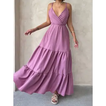 Fırfırlı katlı elbise s255049