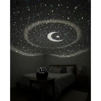 Fişli Yıldız Projektör Gece Lambası Müzikli